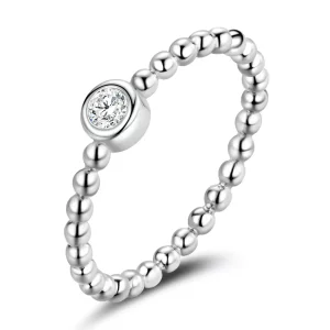 Pandora Estilo Simple - Anillo de Circonio Redondo - BSR208-A (imagen para) Pandora Estilo Simple - Anillo de Circonio Redondo - BSR208-A