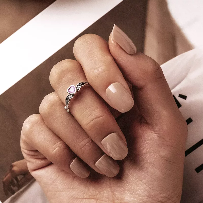 (imagen para) Estilo Pandora Retro Pattern - Anillo Corazón Abierto - SCR766 - Ver 5