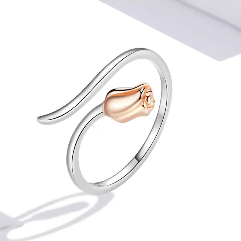 (imagen para) Estilo Pandora Un Anillo Abierto de Rosa - SCR761 - Ver 2
