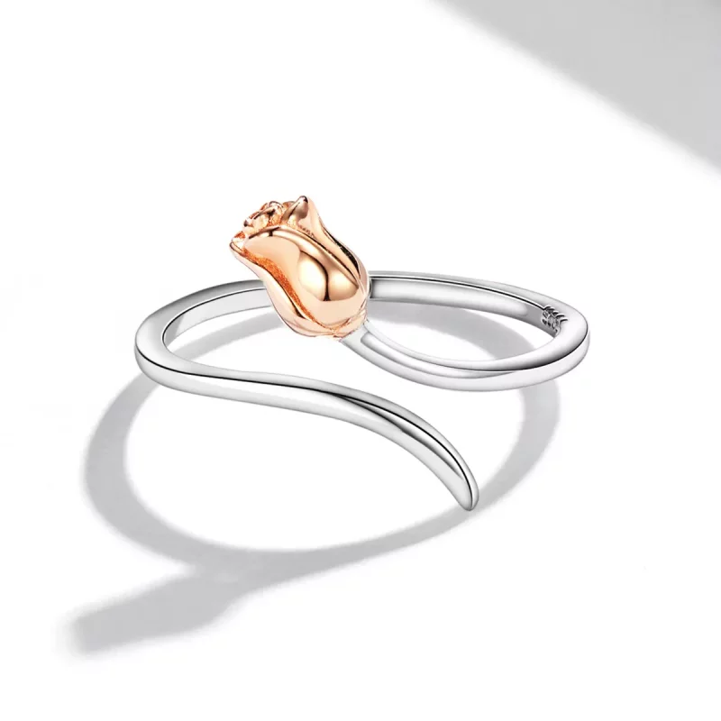 (imagen para) Estilo Pandora Un Anillo Abierto de Rosa - SCR761 - Ver 3