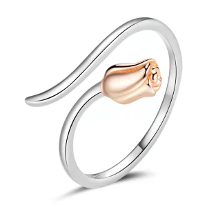 (imagen para) Estilo Pandora Un Anillo Abierto de Rosa - SCR761