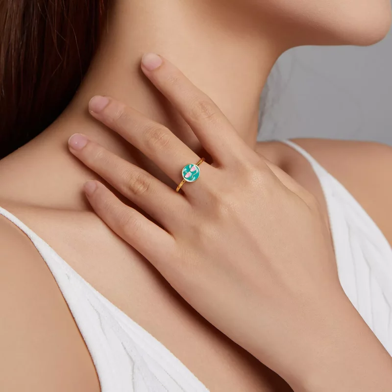 (imagen para) Pandora Style Emoji - Anillo abierto y fresco - SCR737-A - Ver 6