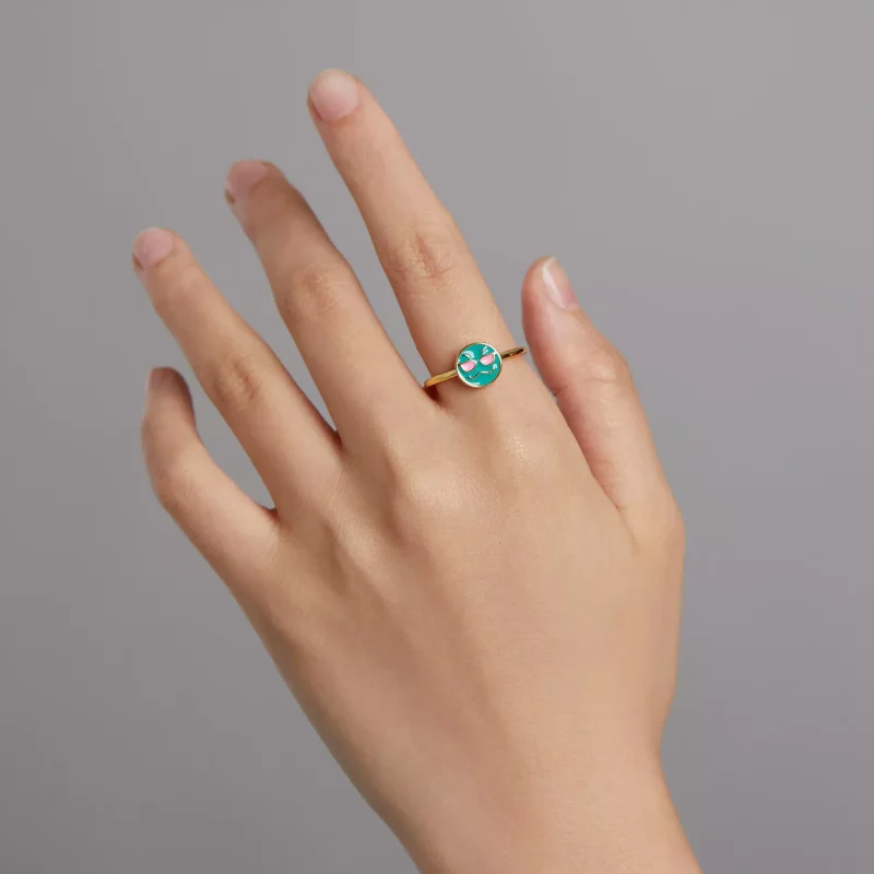 (imagen para) Pandora Style Emoji - Anillo abierto y fresco - SCR737-A - Ver 7