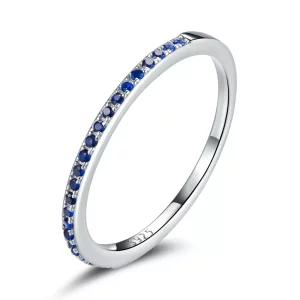 Anillo Halo Océano Azul Estilo Pandora - SCR740-BU (imagen para) Anillo Halo Océano Azul Estilo Pandora - SCR740-BU