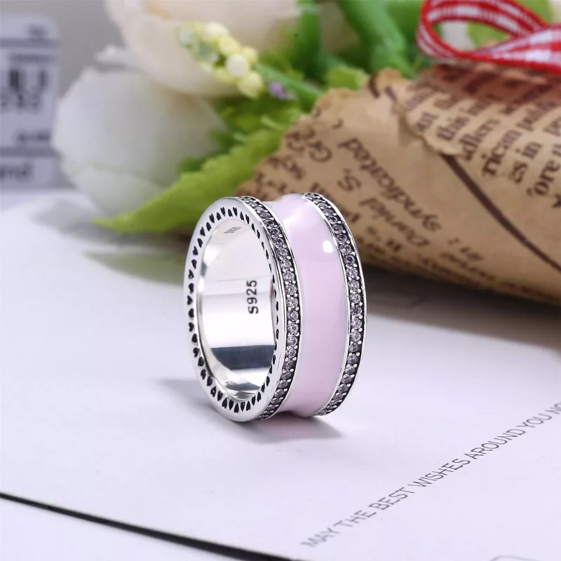 (imagen para) Anillo Banda de Corazones Rosas 191024EN40 Anillos PANDORA - Ver 2