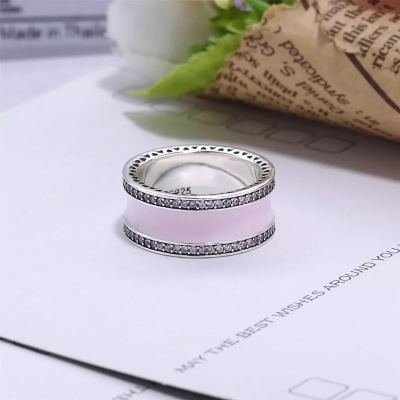 (imagen para) Anillo Banda de Corazones Rosas 191024EN40 Anillos PANDORA - Ver 3