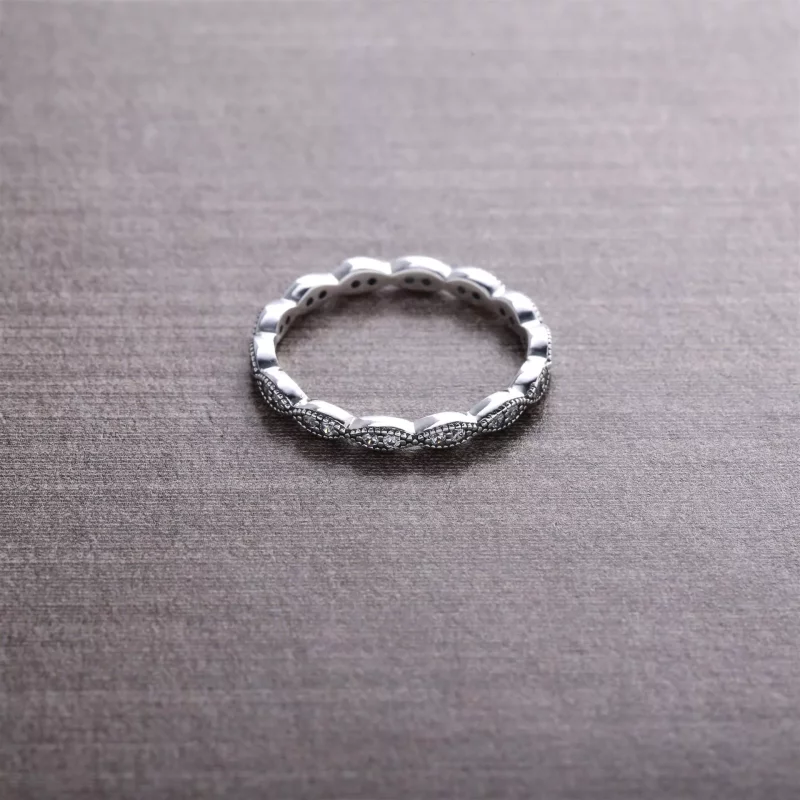 (imagen para) Anillo Banda de Hojas Brillantes 190923CZ Anillos PANDORA - Ver 3
