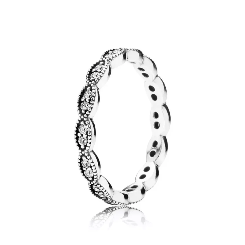 (imagen para) Anillo Banda de Hojas Brillantes 190923CZ Anillos PANDORA