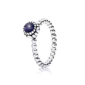 (imagen para) Anillo de plata de ley y lapisl&aacute;zuli - PANDORA