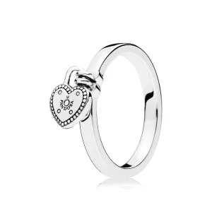 (imagen para) Anillo en plata de ley Candado de Amor - PANDORA