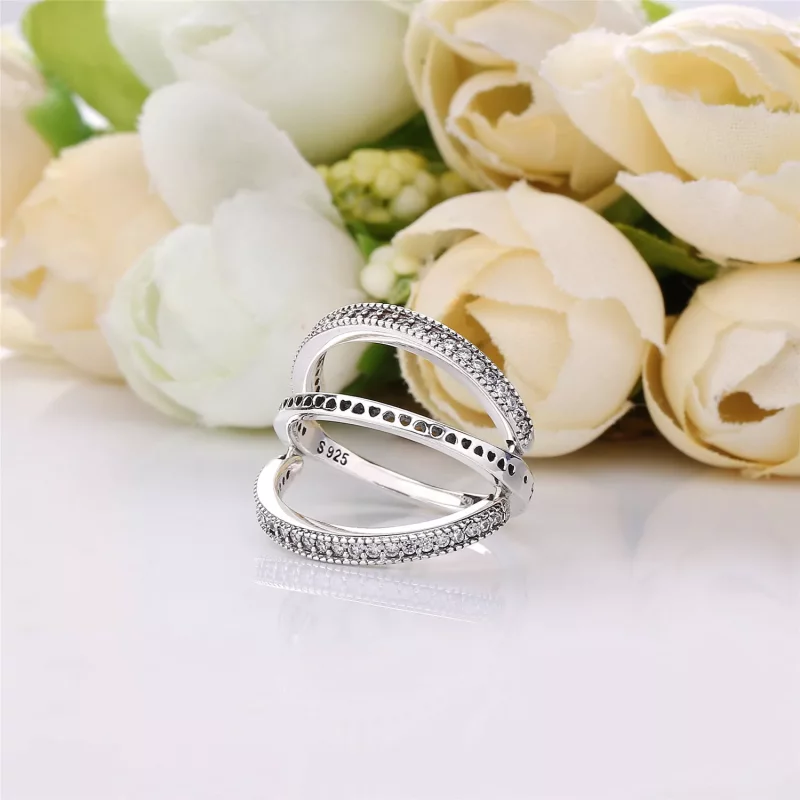 (imagen para) Anillo en plata de ley Corazones Girando de PANDORA - Ver 4