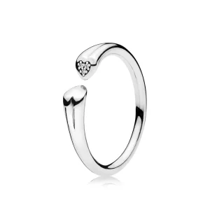 (imagen para) Anillo en plata de ley Dos Corazones - PANDORA