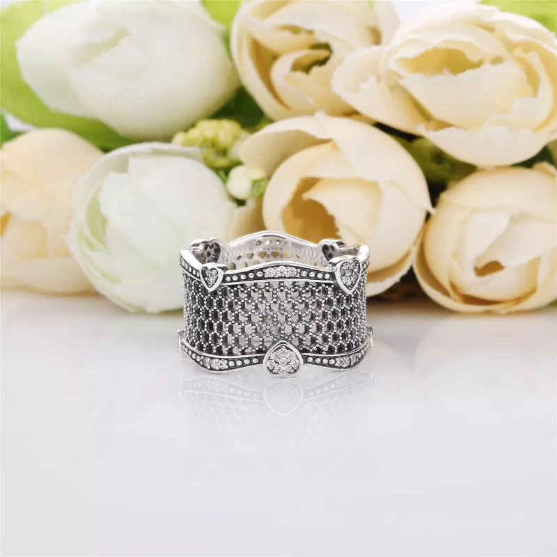 (imagen para) Anillo en plata de ley Encaje de Amor - PANDORA - Ver 3
