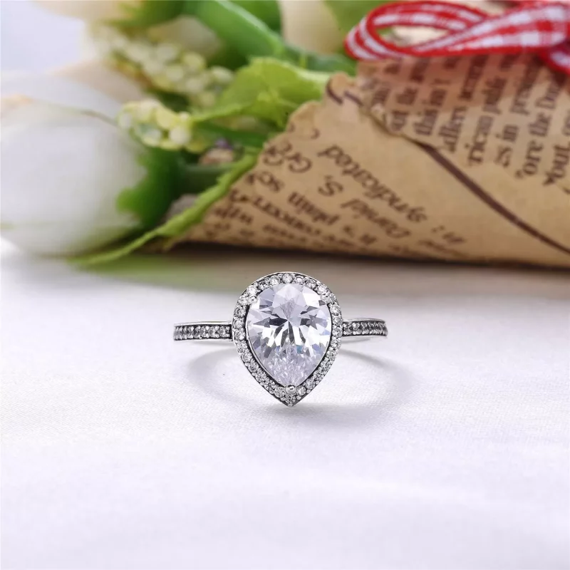 (imagen para) Anillo en plata de ley L&aacute;grima Radiante - PANDORA - Ver 3