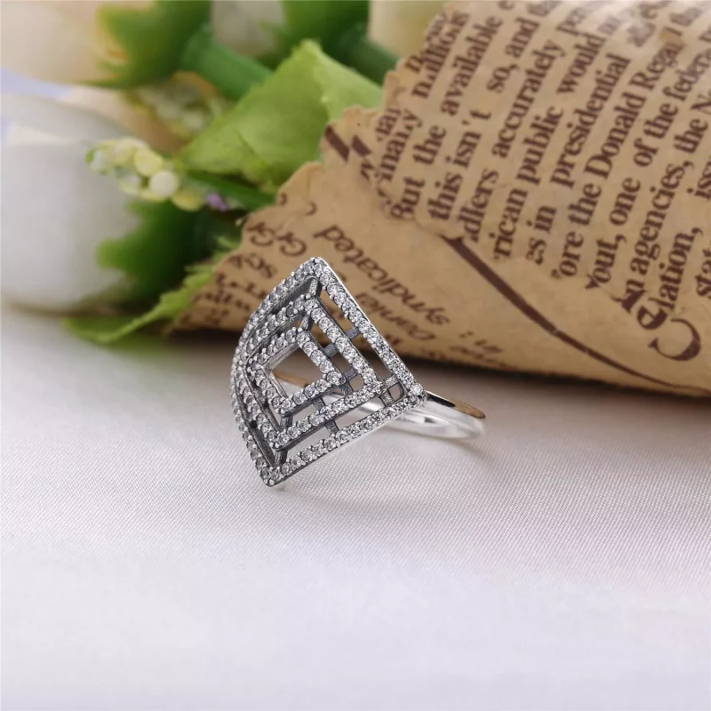 (imagen para) Anillo en plata de ley L&iacute;neas Geom&eacute;tricas - PANDORA - Ver 2