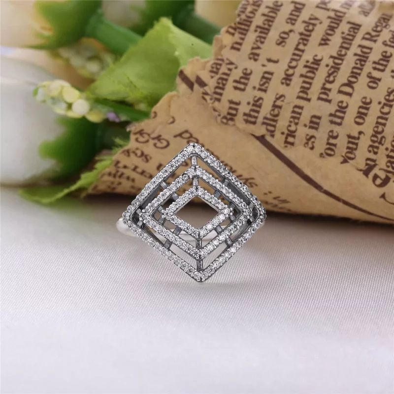 (imagen para) Anillo en plata de ley L&iacute;neas Geom&eacute;tricas - PANDORA - Ver 3