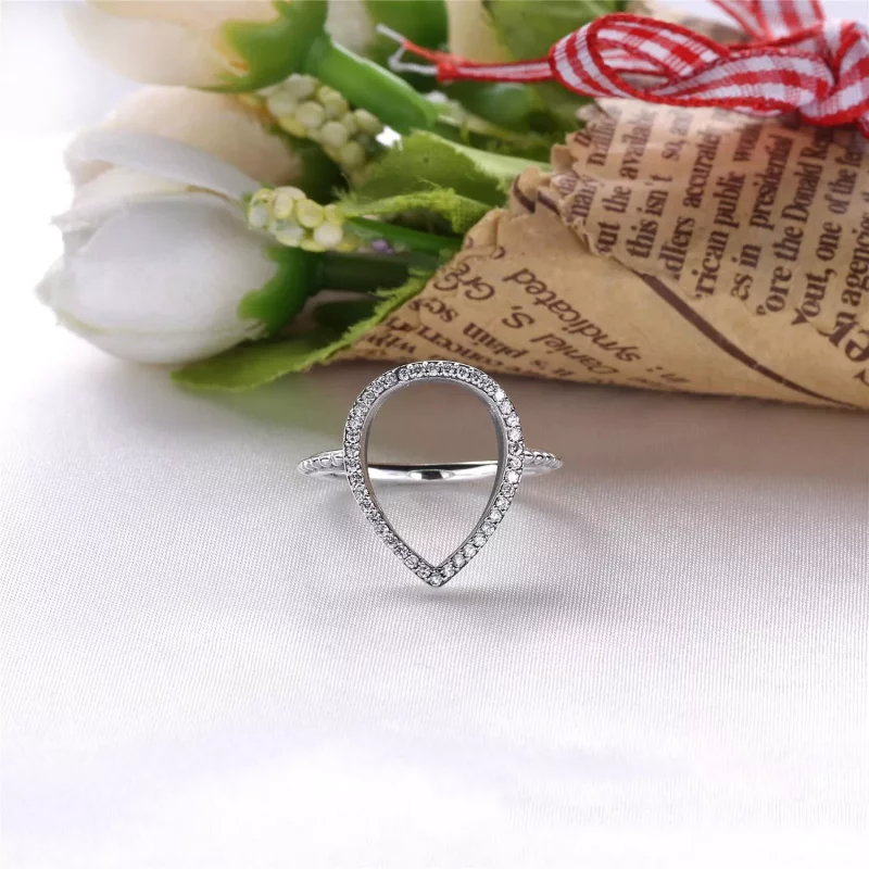 (imagen para) Anillo en plata de ley Silueta de L&aacute;grima - PANDORA - Ver 2
