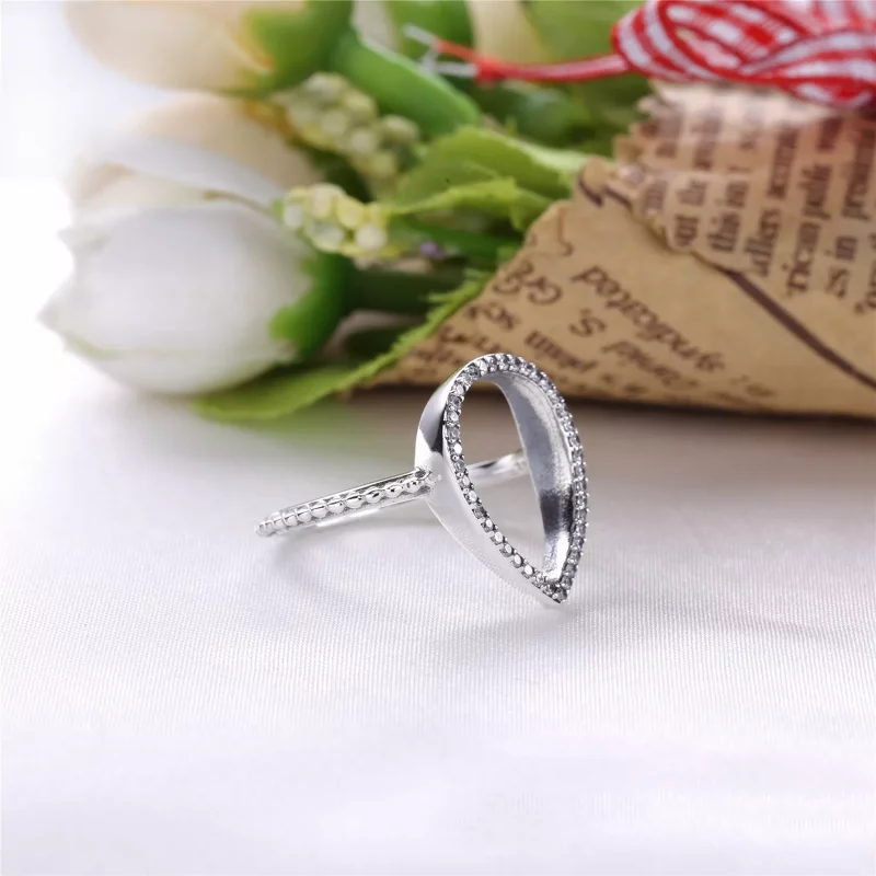 (imagen para) Anillo en plata de ley Silueta de L&aacute;grima - PANDORA - Ver 4