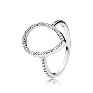 (imagen para) Anillo en plata de ley Silueta de L&aacute;grima - PANDORA