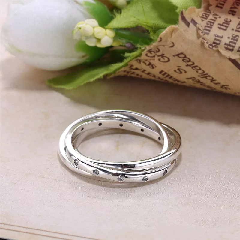 (imagen para) Anillo en plata de ley Simetr&iacute;a de remolinos PANDORA - Ver 2