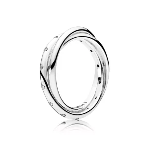 Anillo en plata de ley Simetría de remolinos PANDORA (imagen para) Anillo en plata de ley Simetría de remolinos PANDORA