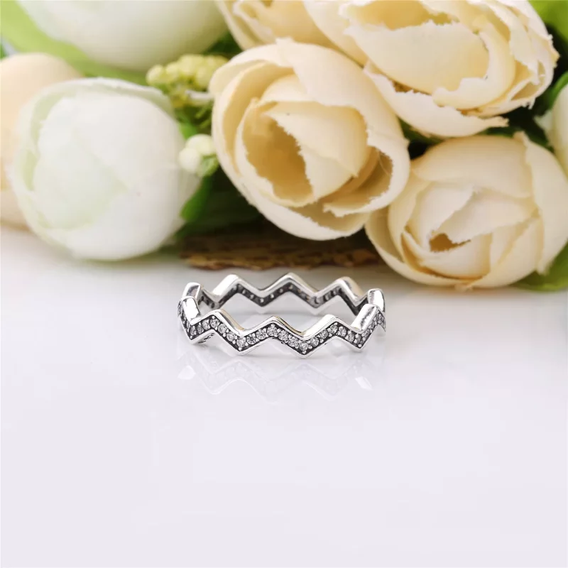 (imagen para) Anillo en plata de ley Zigzag Brillante - PANDORA - Ver 3