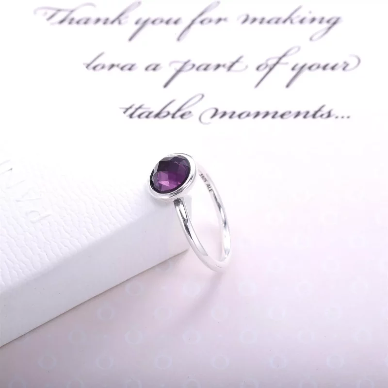 (imagen para) Anillo Gota de Febrero 191012SAM Anillos PANDORA - Ver 3