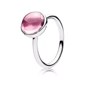 (imagen para) Anillo Gota Po&eacute;tica Rosa - PANDORA