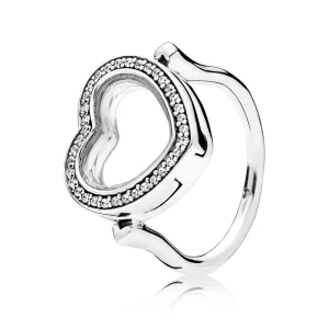 (imagen para) Anillo Locket PANDORA Coraz&oacute;n Brillante