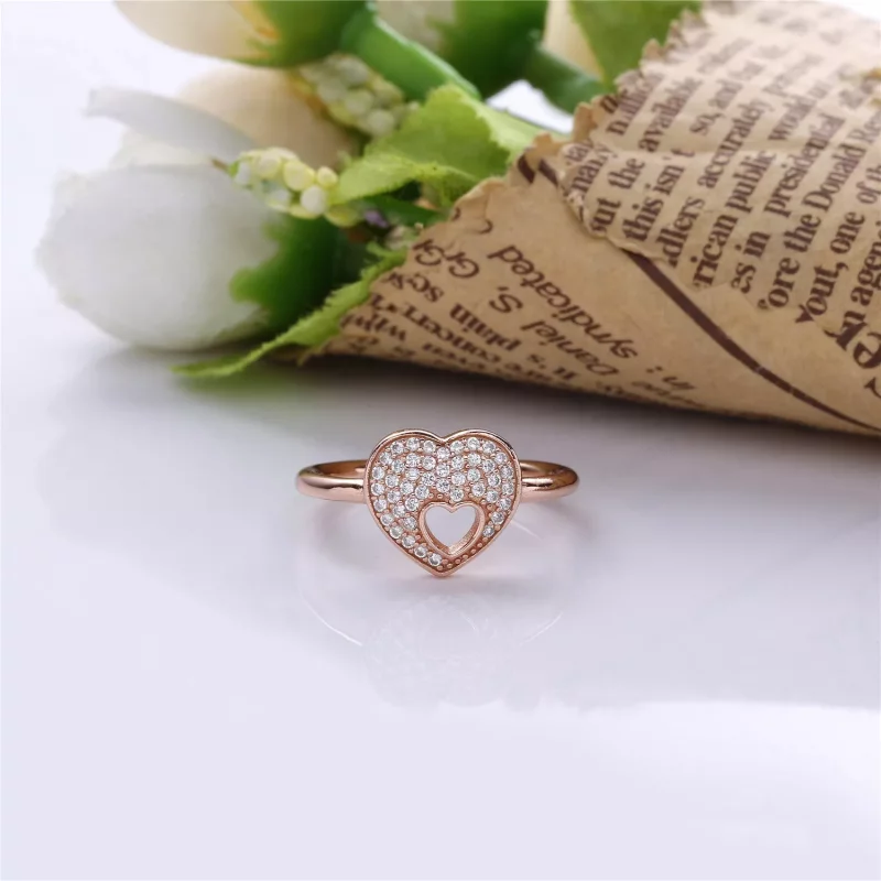 (imagen para) Anillo PANDORA Rose Montura Coraz&oacute;n Misterioso Brillante - Ver 2