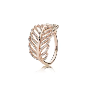 (imagen para) Anillo Pluma Brillante PANDORA Rose
