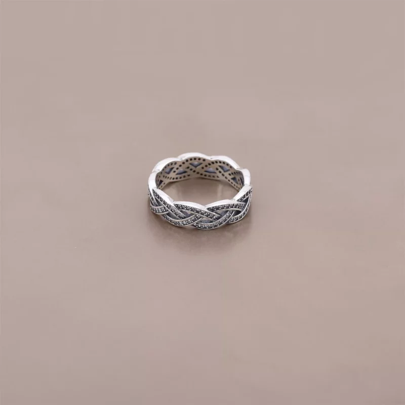 (imagen para) Anillo Trenza Brillante - PANDORA - Ver 2