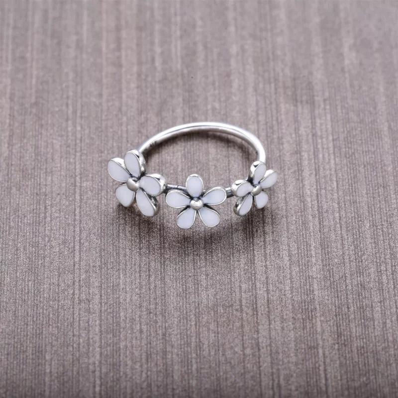 (imagen para) Daisies silver ring with white enamel 190900EN12 Anillos PANDORA - Ver 2