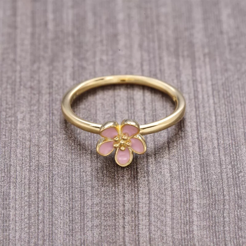 (imagen para) Gold ring with pink enamel 150174EN40 Anillos PANDORA - Ver 3