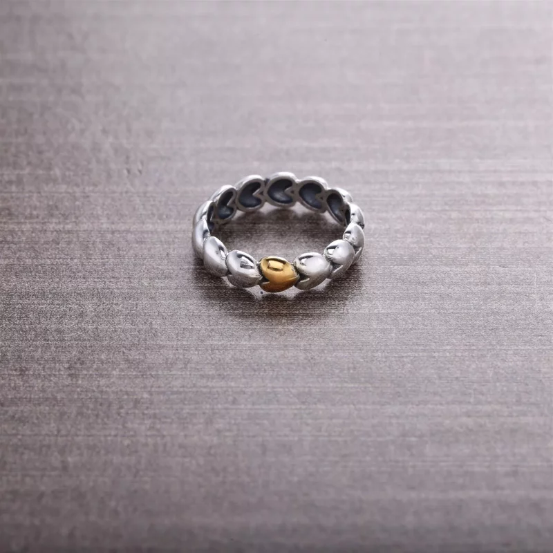 (imagen para) Hearts silver ring with 14k heart 190898 Anillos PANDORA - Ver 2