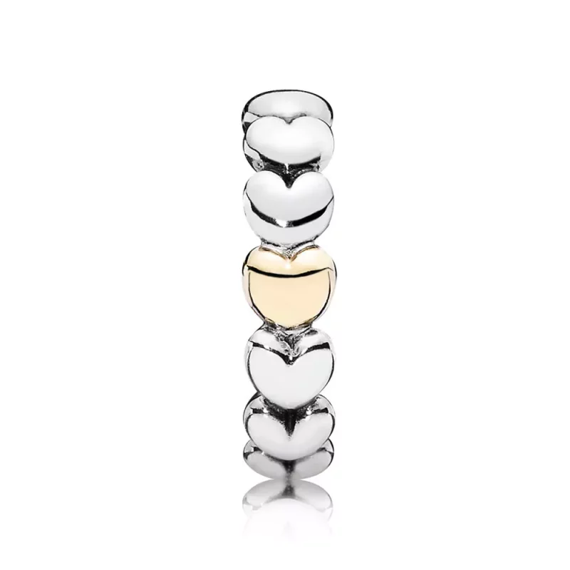 (imagen para) Hearts silver ring with 14k heart 190898 Anillos PANDORA - Ver 4