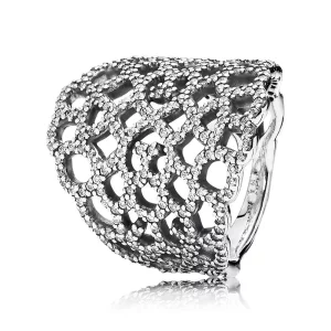 (imagen para) Lace silver ring with cubic zirconia 190907CZ Anillos PANDORA