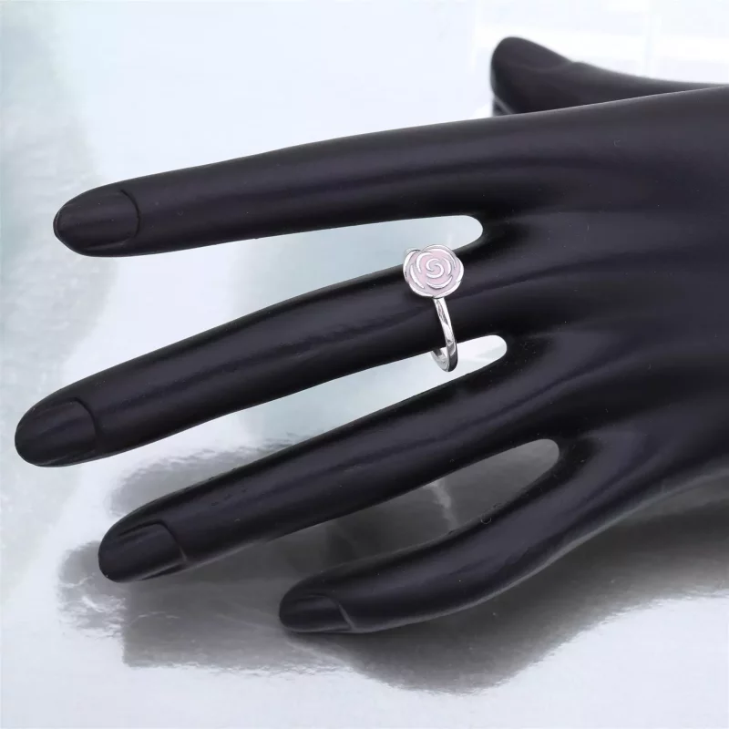 (imagen para) Rose silver ring with pink enamel 190905EN40 Anillos PANDORA - Ver 4
