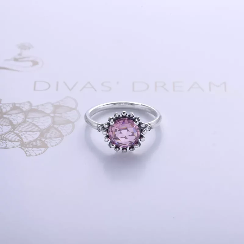 (imagen para) Silver Ring, light colour amethyst - PANDORA - Ver 3