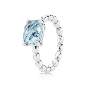 Silver ring with blue topaz - PANDORA (imagen para) Silver ring with blue topaz - PANDORA
