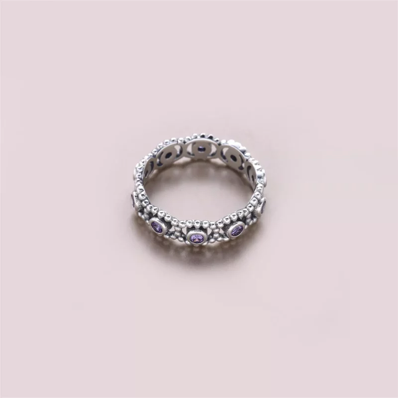 (imagen para) Silver ring with pink cubic zirconia 190881PCZ Anillos PANDORA - Ver 2