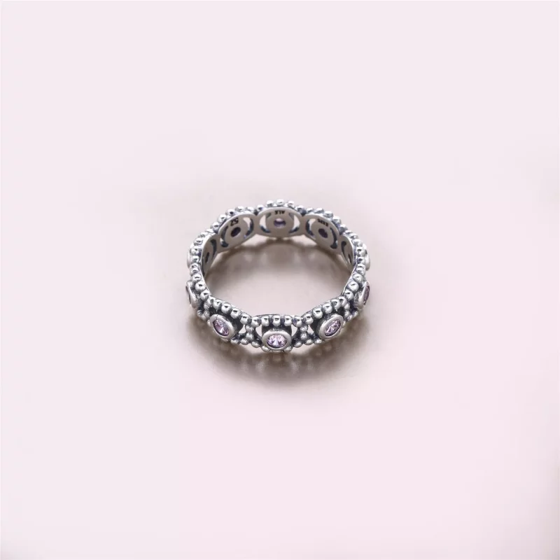 (imagen para) Silver ring with pink cubic zirconia 190881PCZ Anillos PANDORA - Ver 3