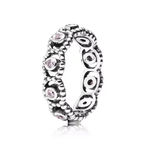 (imagen para) Silver ring with pink cubic zirconia 190881PCZ Anillos PANDORA