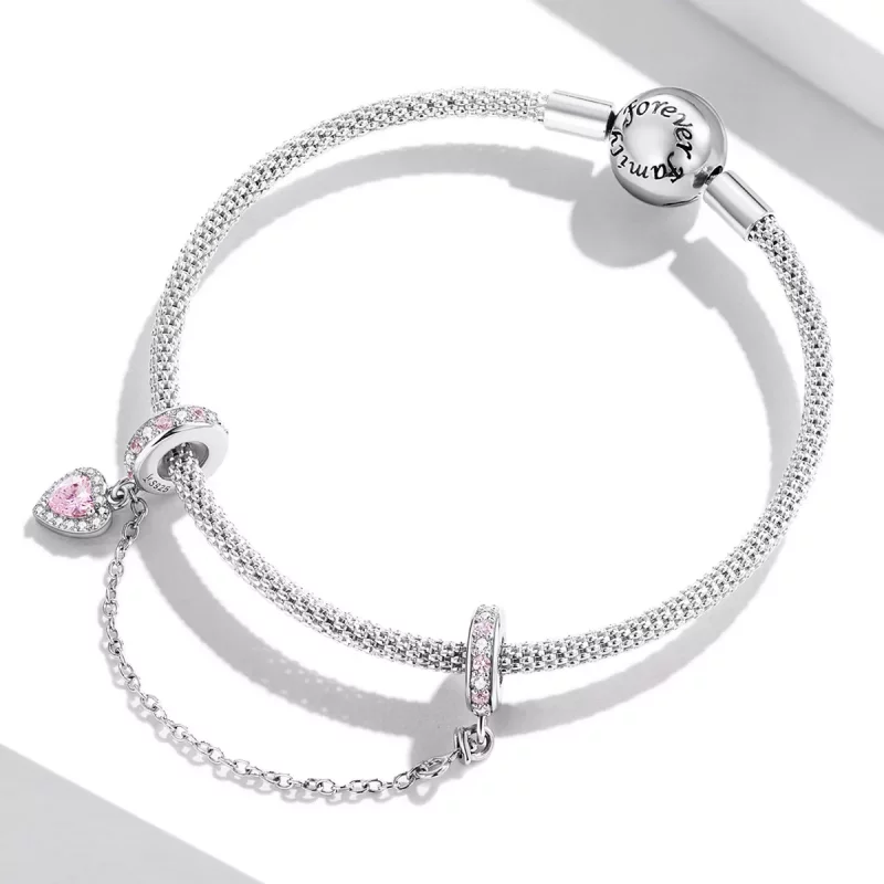 (imagen para) Cadena de seguridad de amor con estilo Pandora - SCC2125 - Ver 3