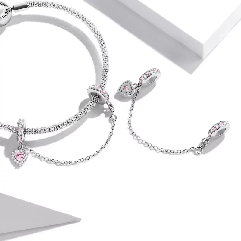 (imagen para) Cadena de seguridad de amor con estilo Pandora - SCC2125 - Ver 4