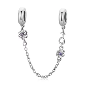 (imagen para) Cadena de seguridad estilo Pandora con flores retro - SCC2100