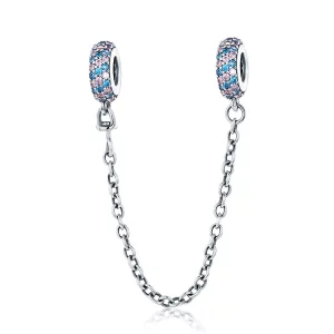 (imagen para) Pandora Estilo Rosa Azul Milagro Cadena de Seguridad - SCC379