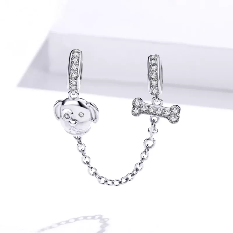 (imagen para) Pulsera de seguridad estilo Pandora con adorable cachorro - SCC1434 - Ver 2