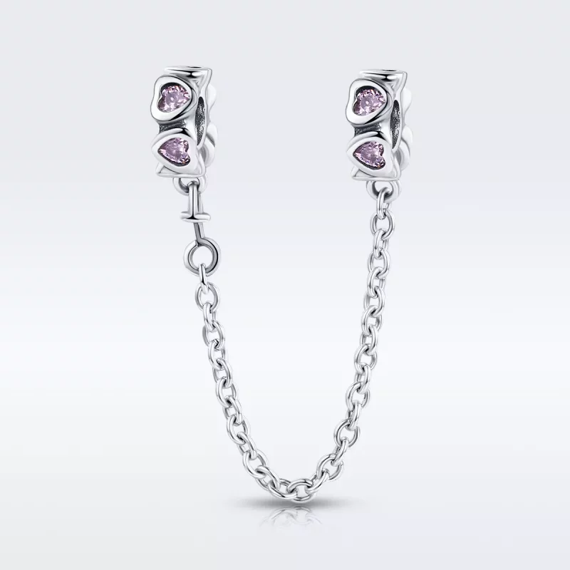 (imagen para) Cadena de seguridad con corazón fragante de plata al estilo Pandora - SCC562 - Ver 2