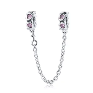 (imagen para) Cadena de seguridad con corazón fragante de plata al estilo Pandora - SCC562